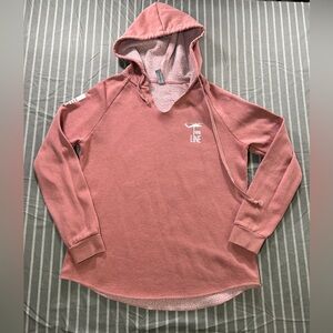 Nine Line Apparel women's lightweight v-neck hoodie in dusty rose color Small
